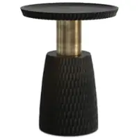 Simpli Home - Breanna Side Table - Black, Gold - Front_Zoom