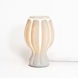 Jonathan Y - Flower 13" Tropical Coastal Plant-Based PLA 3D Printed Dimmable LED Table Lamp - White