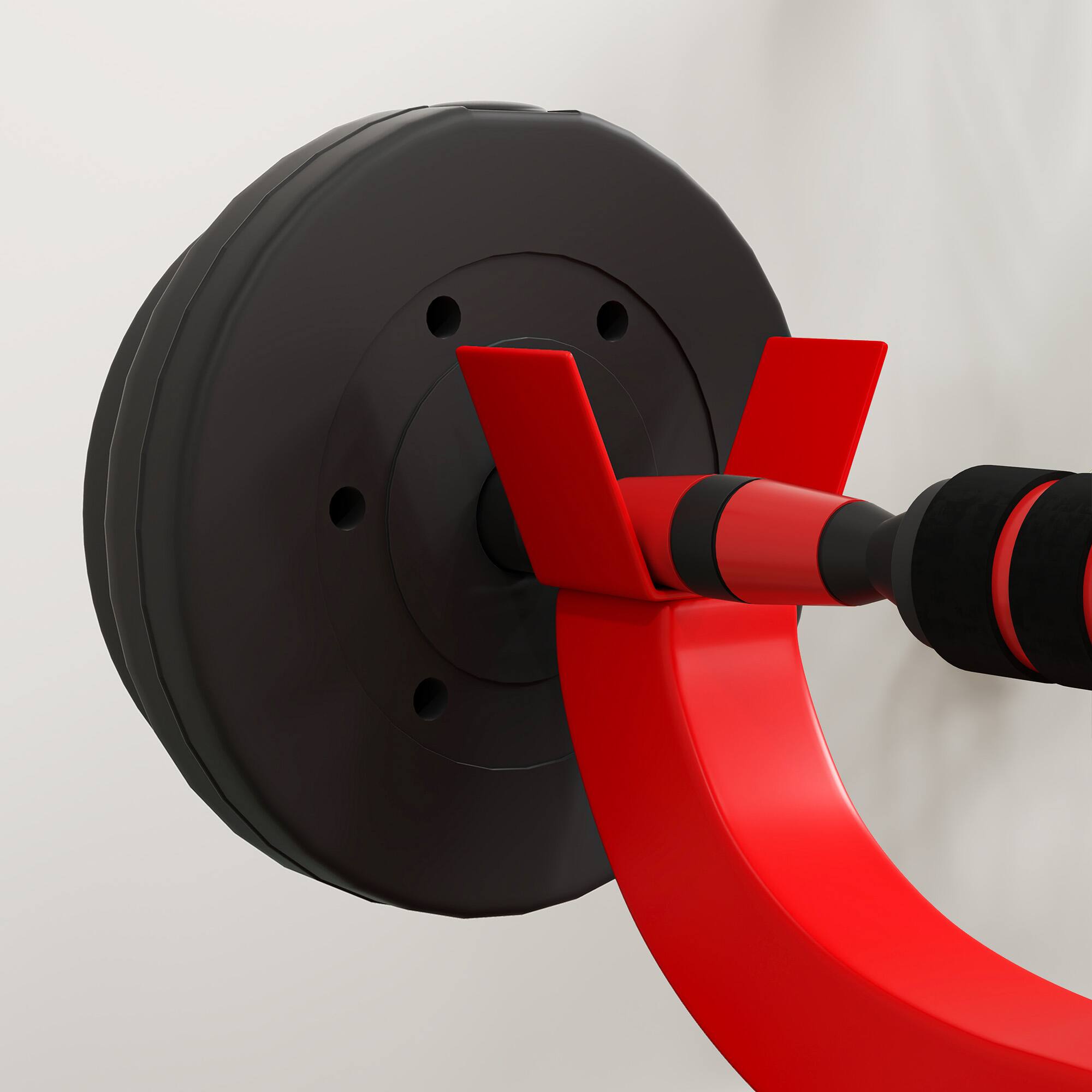 Alt View 7. Soozier - Adjustable Preacher Curl Bench with Brabell Rack, Strength Training Seated Arm Isolated Barbell Dumbbell Bicep Station - Red.