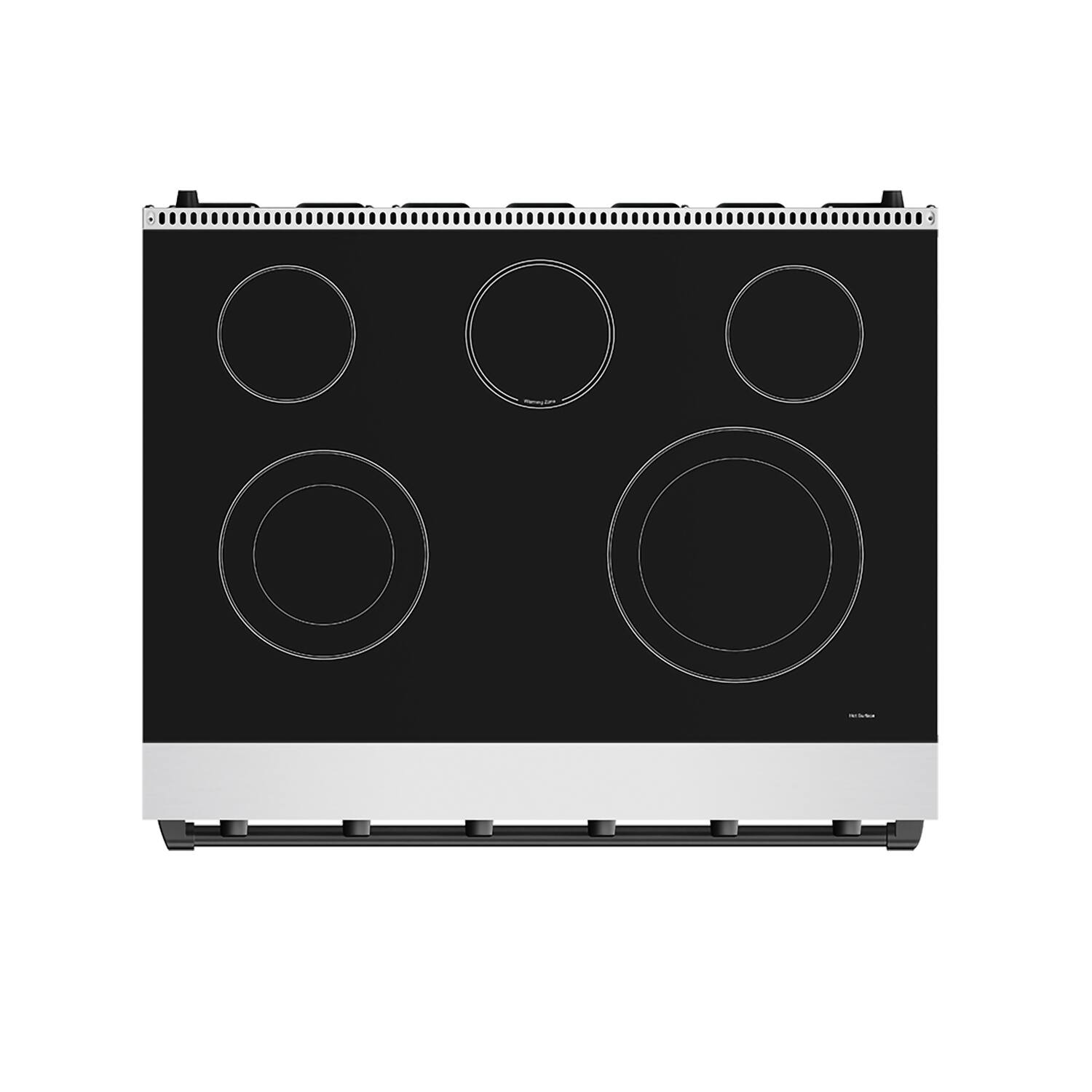 Back. Thor Kitchen - Gordon Ramsay Series by Thor Kitchen 6.0 Cu. Ft Freestanding Electric Range with Black Hardware - Stainless Steel.