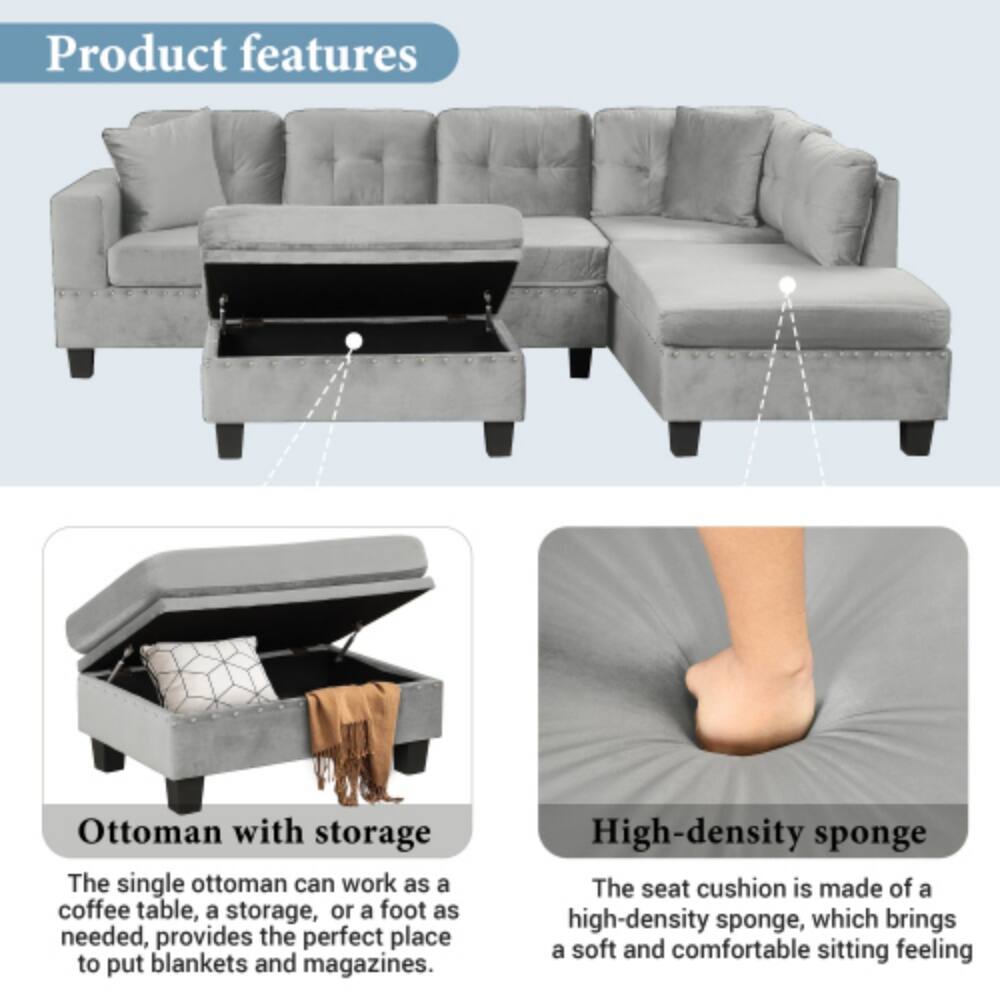Product features

Ottoman with storage
The single ottoman can work as a coffee table, a storage, or a foot as needed, provides the perfect place to put blankets and magazines.

High-density sponge
The seat cushion is made of a high-density sponge, which brings a soft and comfortable sitting feeling.