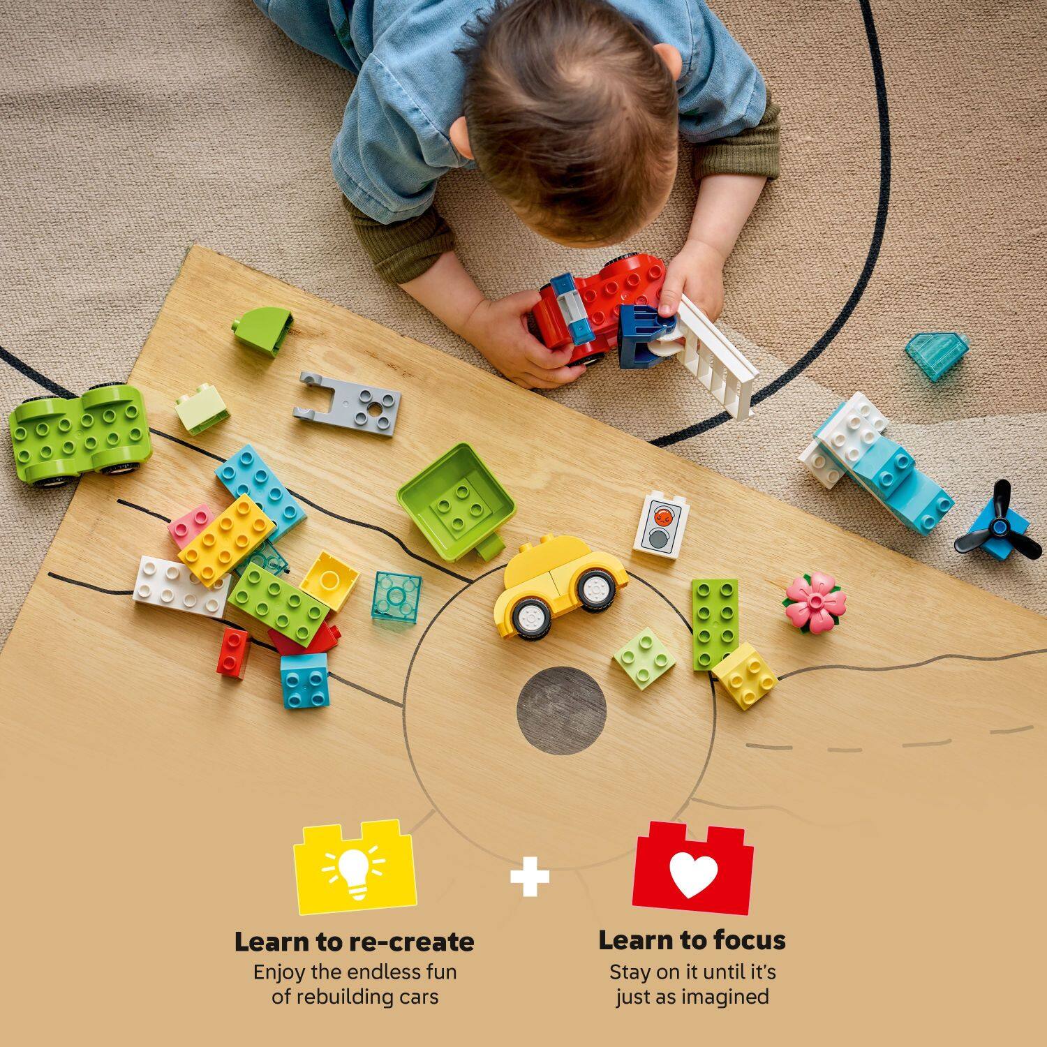 Learn to re-create  
Enjoy the endless fun of rebuilding cars  

Learn to focus  
Stay on it until it's just as imagined