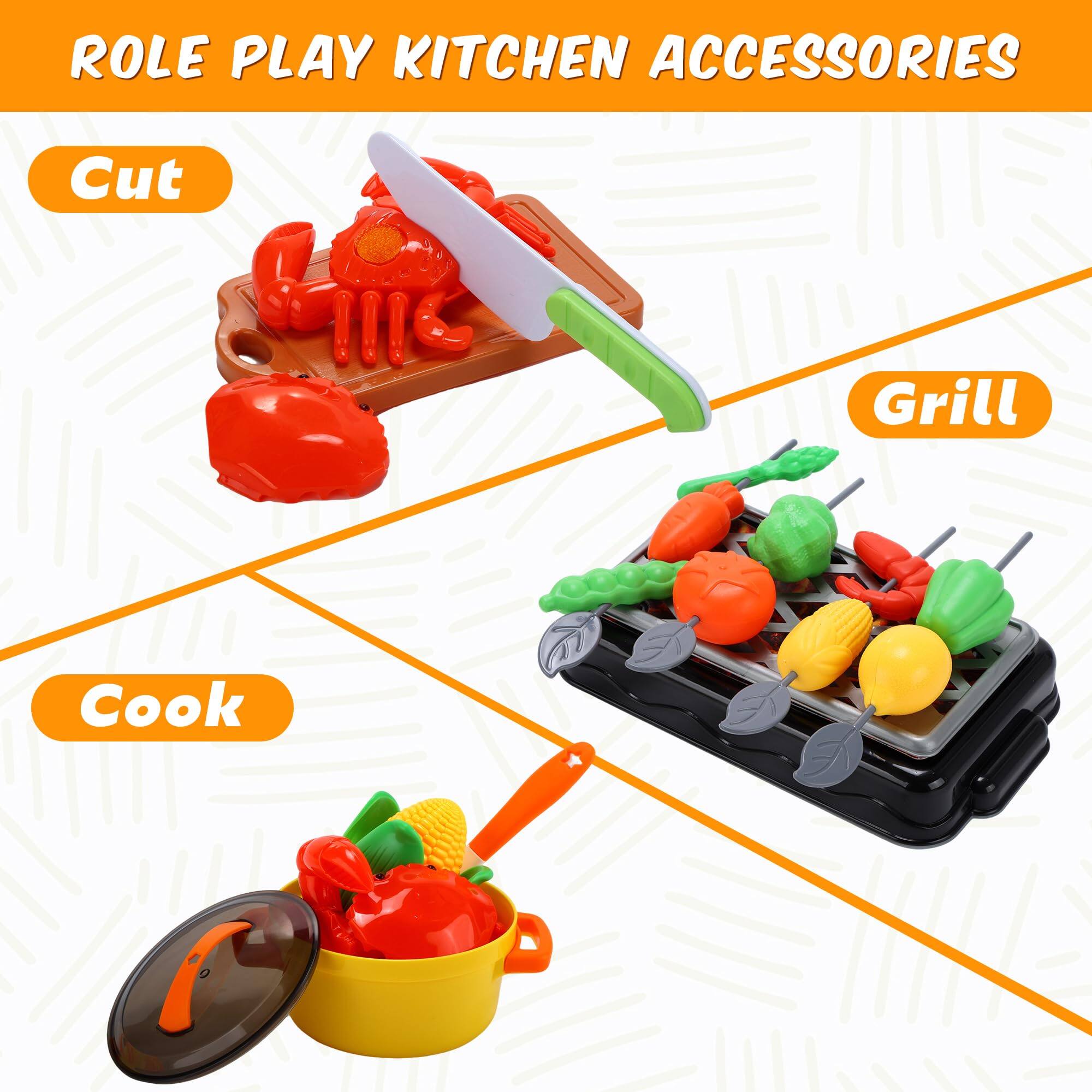 ROLE PLAY KITCHEN ACCESSORIES

Cut

Grill

Cook