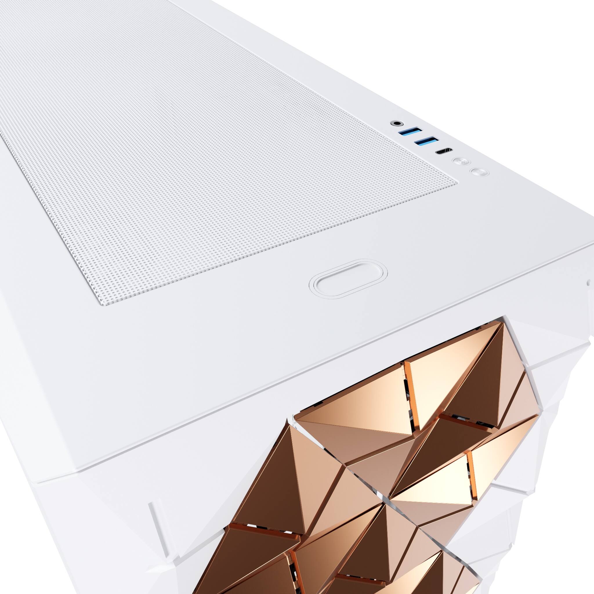 Alt View 3. CyberPowerPC - Kinetic ATX Mid-Tower Front Intelligent Venting PC Case - White.