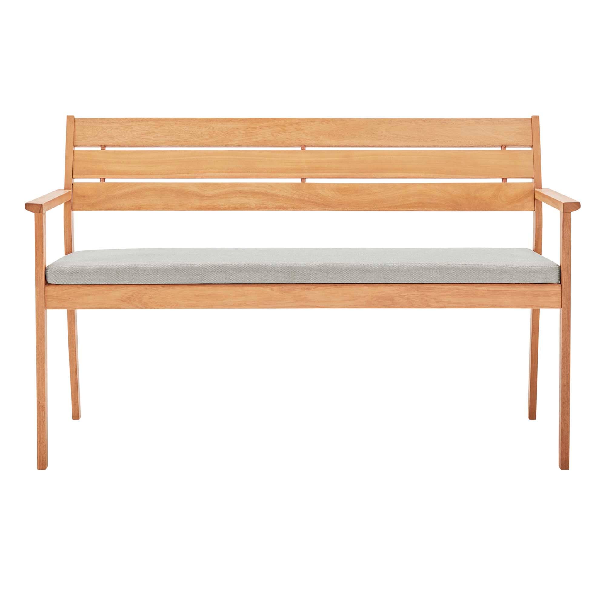 Angle. Modway - Viewscape Outdoor Patio Ash Wood Loveseat by Modway - Natural Taupe.