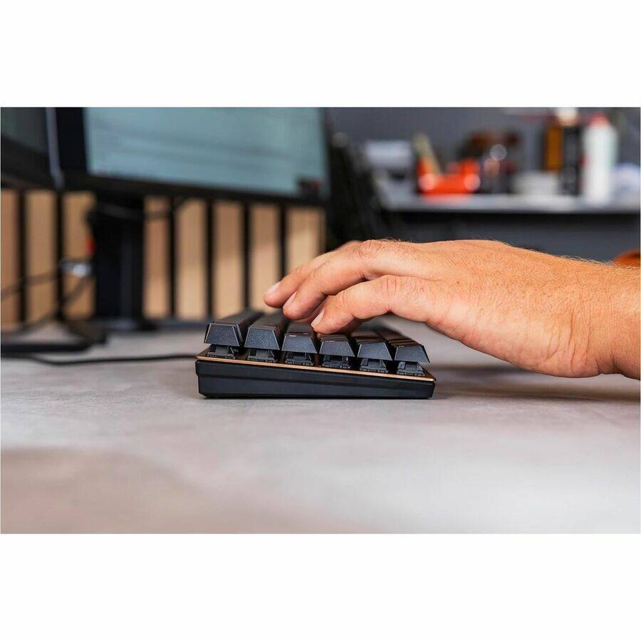 Alt View 6. CHERRY - CHERRY KC 200 MX-Wired Keyboard - MX2A SILENT RED - Black/Bronze Housing - Linear feel - abrasion resistant keys - white - Black,Bronze.