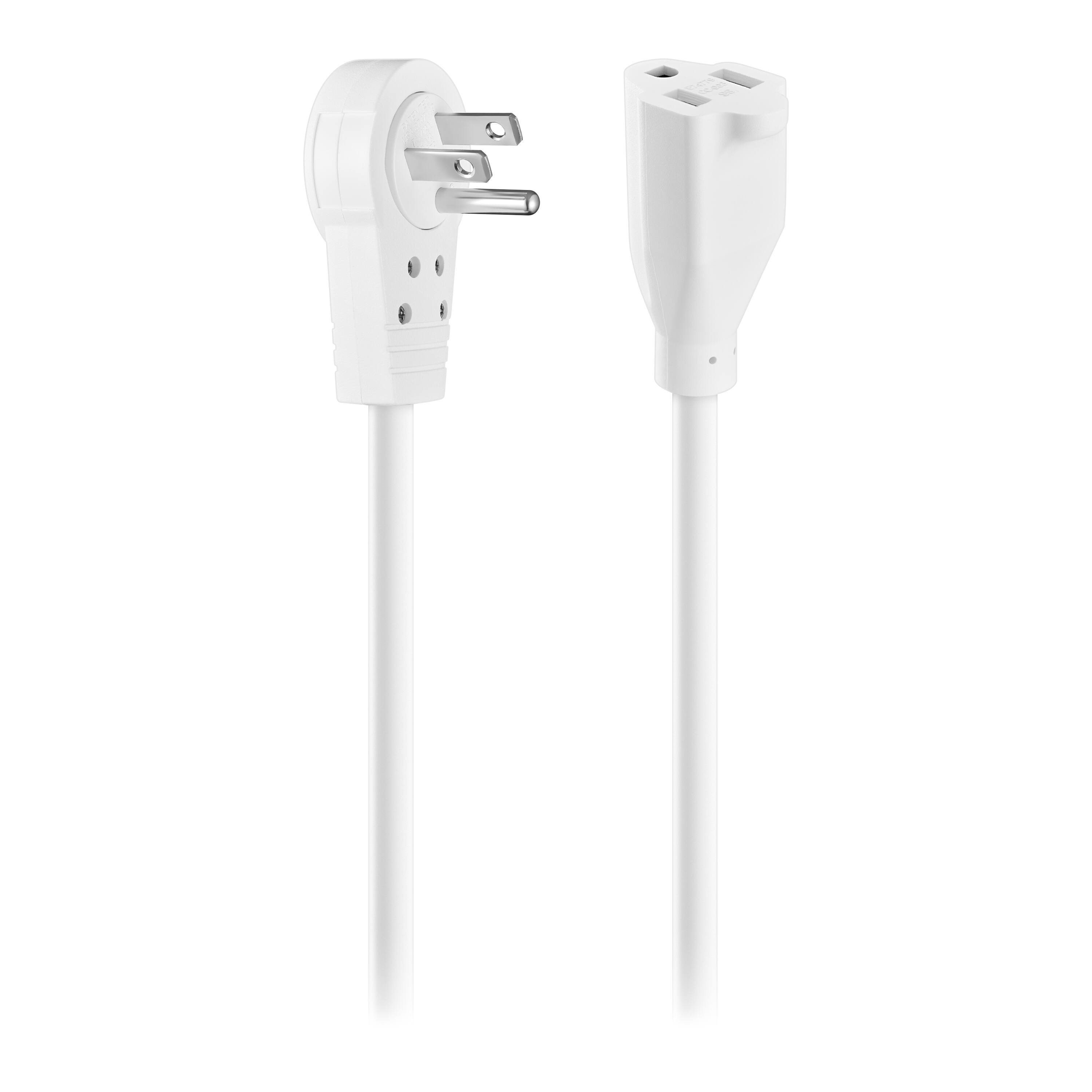 Alt View 12. Insignia™ - 8’ 16 AWG Indoor Extension Power Cord with Rotating Plug - White.