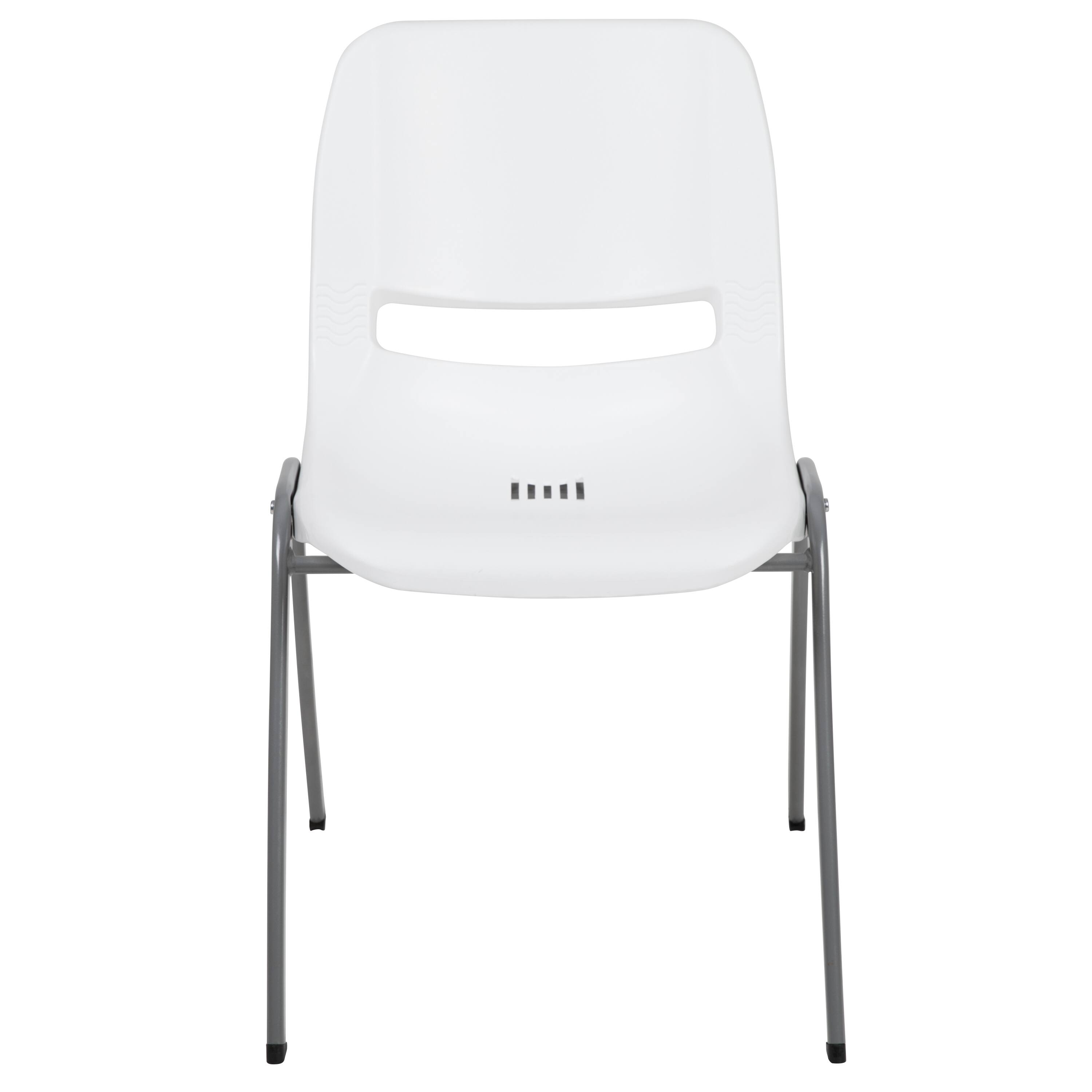 Alt View 7. Emma + Oliver - Ergonomic Shell Student Stack Chair - Classroom Chair / Office Guest Chair - White.