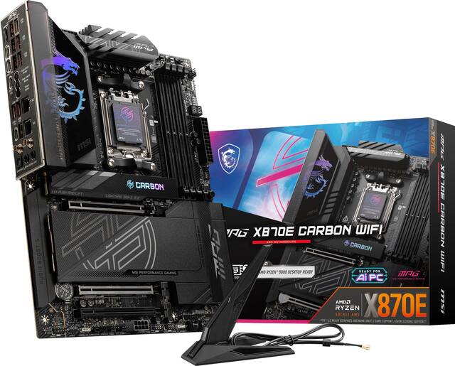 MSI - MPG X870E CARBON WIFI (Socket AM5) AMD X870E ATX DDR5 Wi-Fi 7 Motherboard - Black