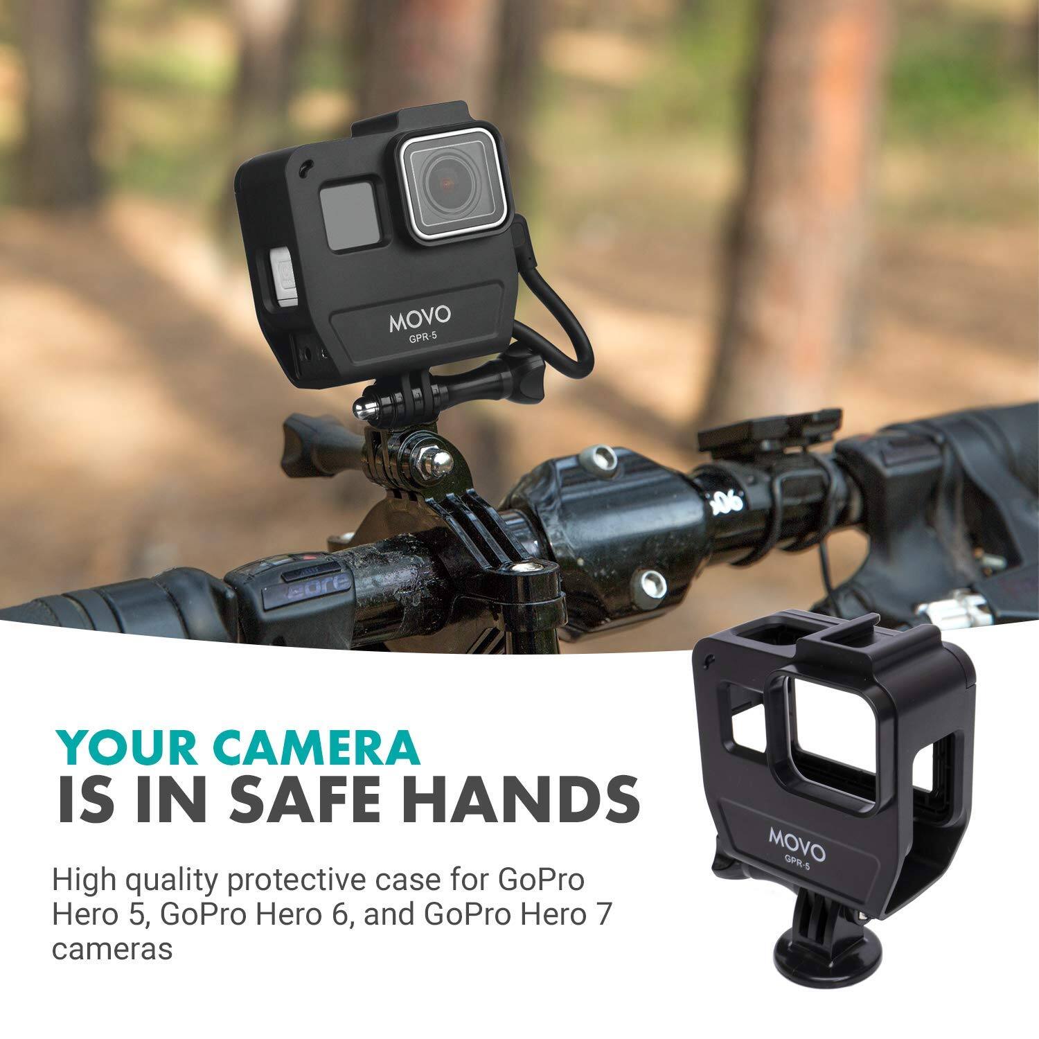 MOVO GPR-5

YOUR CAMERA IS IN SAFE HANDS

High quality protective case for GoPro Hero 5, GoPro Hero 6, and GoPro Hero 7 cameras