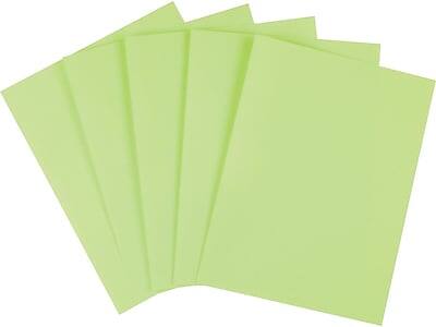 Front. Staples - Brights Multipurpose Colored Paper, 20 lbs., 8.5" x 11", Green, 500/Ream - Bright Green.