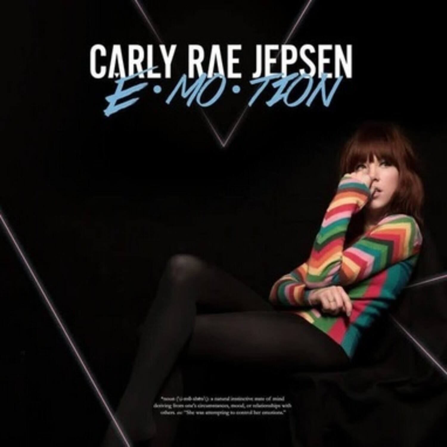 CARLY RAE JEPSEN  
E·MO·TION  

"Emotion (ft. B. o. d. y)" is a song about the emotional and intuitive sides of mind, body, and spirit, exploring the connection between the physical and emotional with a focus on the emotional."