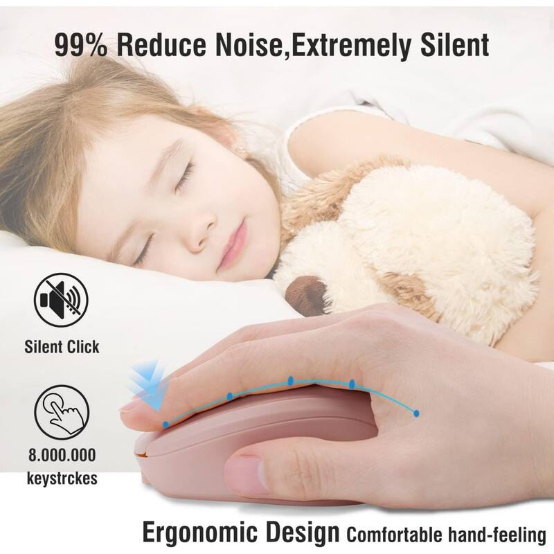 99% Reduce Noise, Extremely Silent  
Silent Click  
8,000,000 keystrokes  
Ergonomic Design Comfortable hand-feeling