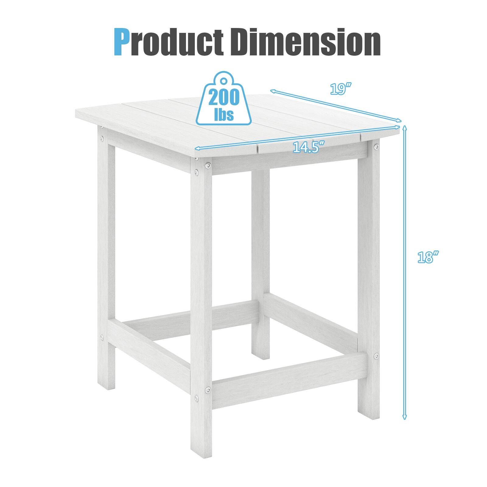 Product Dimension: 200 lbs, 19" x 14.5" x 18"