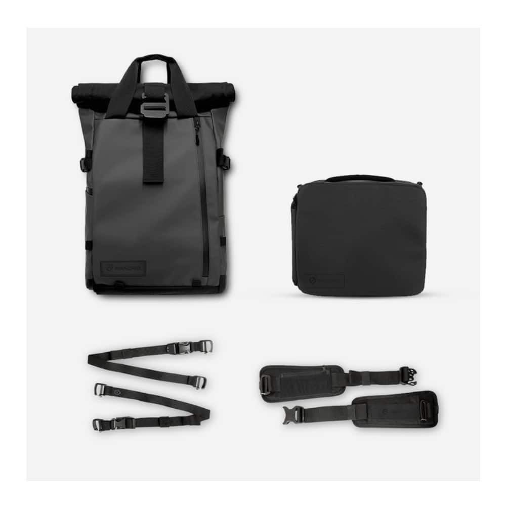 WANDRD - PRVKE Backpack Weather-Resistant and Expandable Bundle - Black