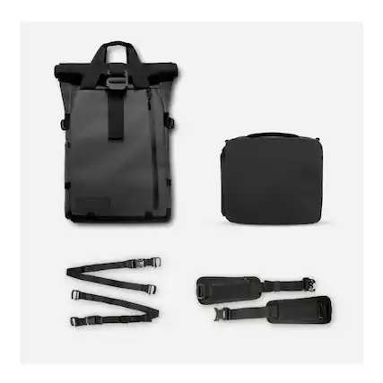 Front. WANDRD - Wandrd PRVKE Backpack Weather-Resistant and Expandable Bundle (Black) - Black.
