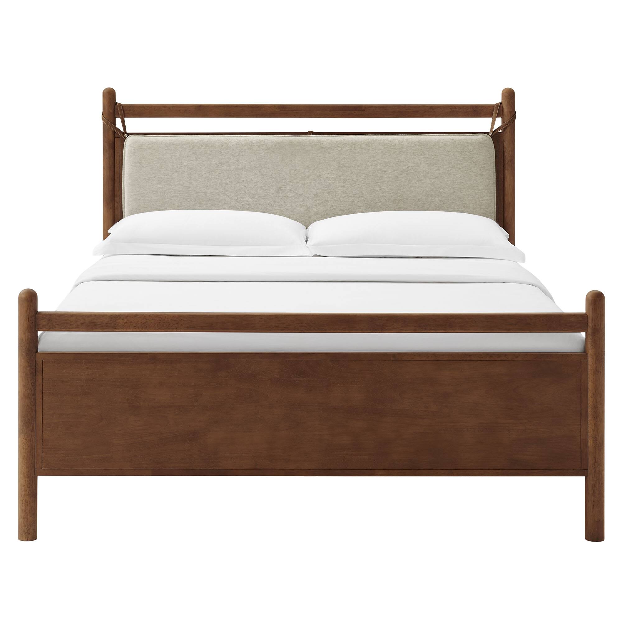 Alt View 4. Modway - Leni Wood Platform Bed Frame by Modway - Walnut Heathered Ivory.