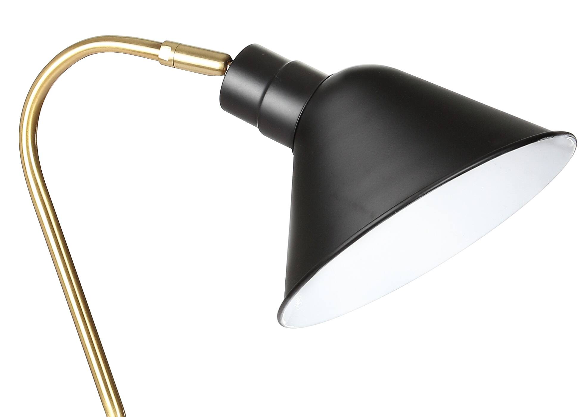 Alt View 6. Jonathan Y - Mae 20.25" Brass LED Task Lamp, Brass Gold/Black - Brass Gold.