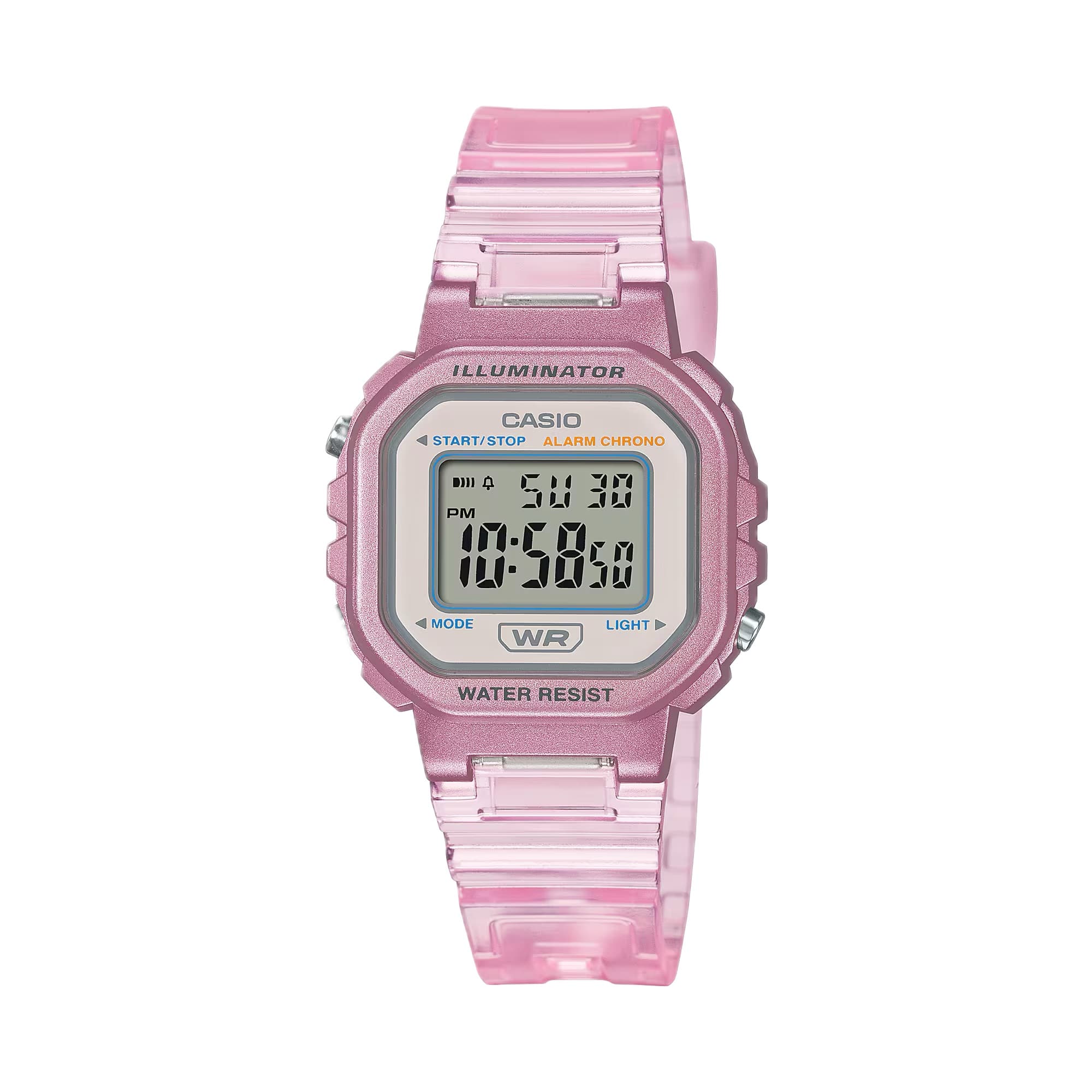 Casio - Women's Transparent Pink Digital Watch - LA-20WHS-4ACF - Red