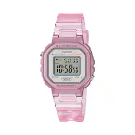 Casio - Women's Transparent Pink Digital Watch - LA-20WHS-4ACF - Red