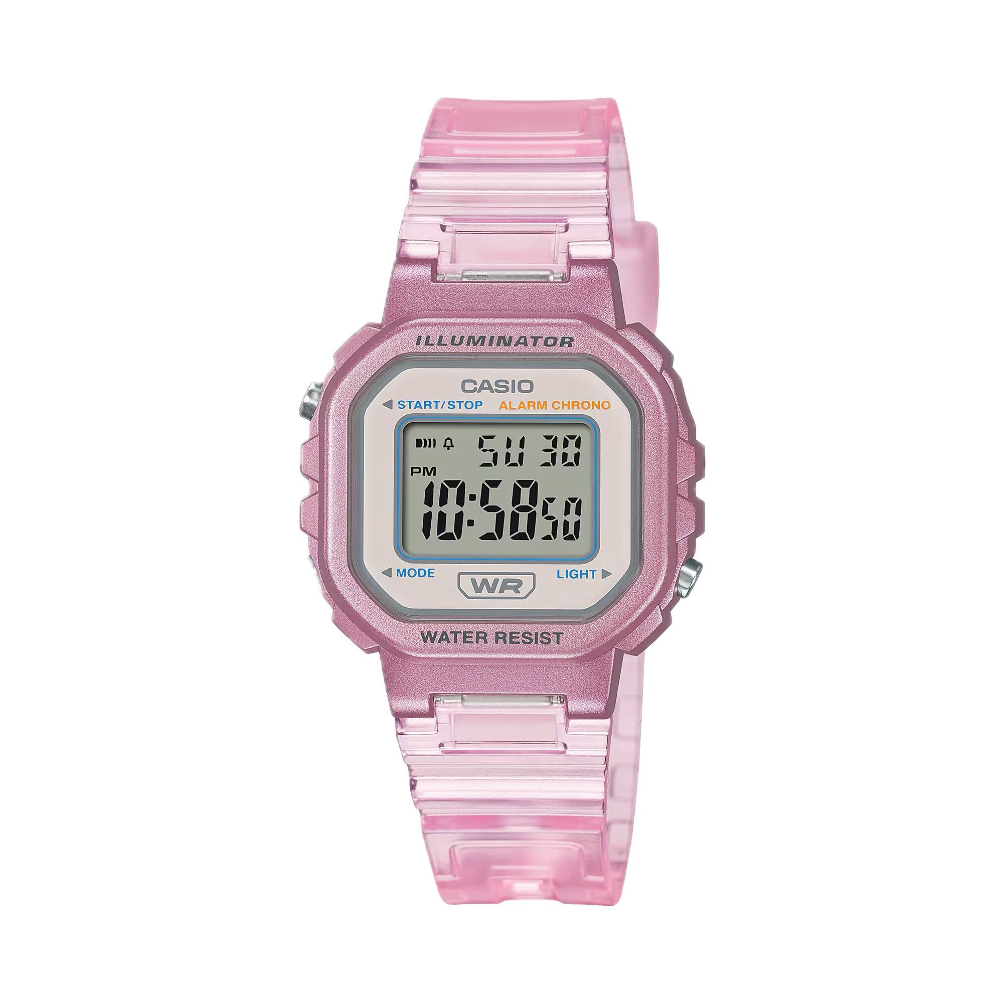ILLUMINATOR  
CASIO  
ALARM CHRONO  
START/STOP  
MODE  
WATER RESIST  
LIGHT  
WR