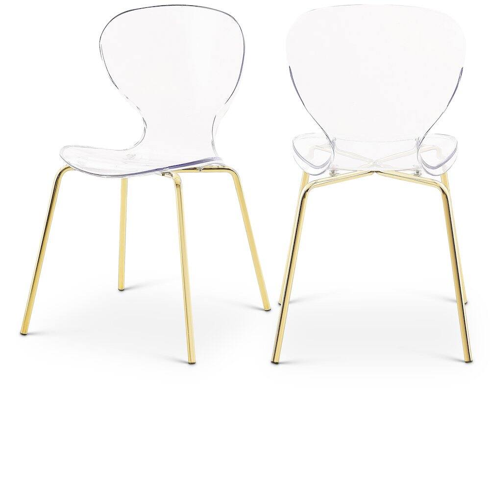 Meridian Furniture - Clarion Metal Dining Chair, Set of 2 - Gold