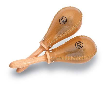 Front. Latin Percussion - Salsa Rawhide Maracas Natural.