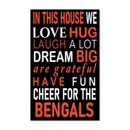 Fan Creations - Cincinnati Bengals 11" x 19" Briteline In This House Sign - Multicolor