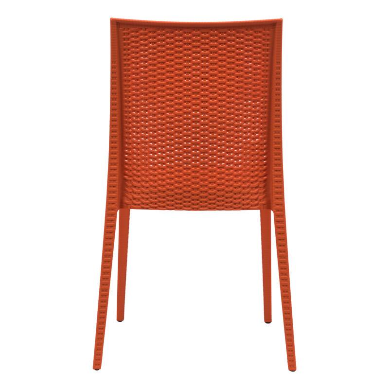 Alt View 2. LeisureMod - Mace 4-Pieces  Outdoor Waterproof Patio Chair - No Assembly Required - Orange.