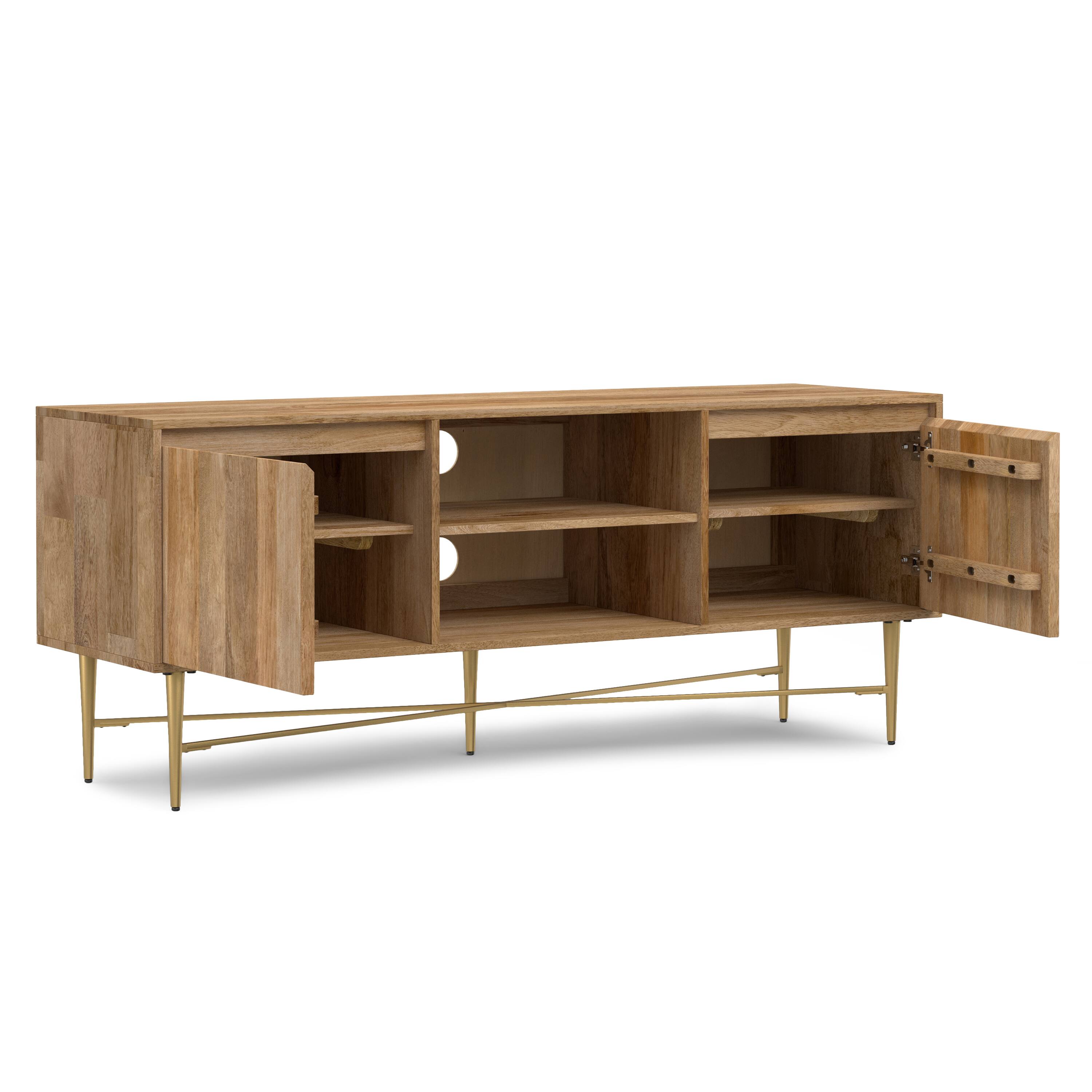 Back. Simpli Home - Fallon SOLID MANGO WOOD 60 inch Wide Contemporary TV Media Stand - Natural.
