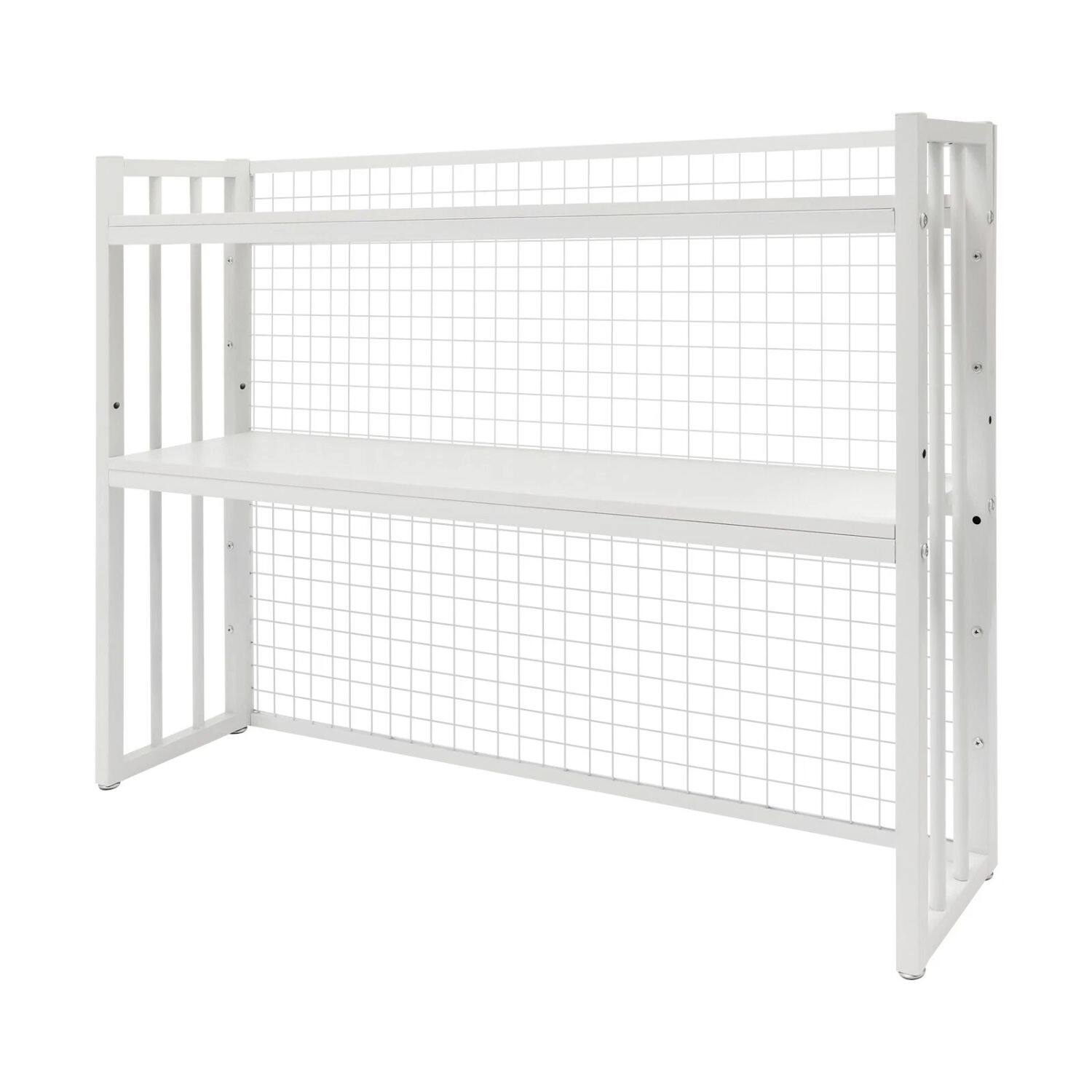 Left. Home Collection - Desktop Bookcase Organizer – Tabletop Bookshelf & Computer Desk Storage Rack - White.