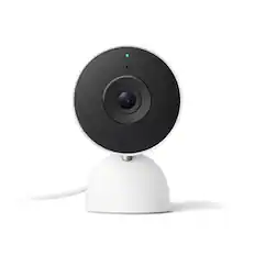 Front. Google - Nest Cam Indoor (wired, 3rd gen) - Latest Model - 2K Video and Gemini - Snow.