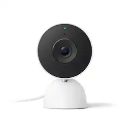 Google - Nest Cam Indoor (wired, 3rd gen) - Latest Model - 2K Video and Gemini - Snow