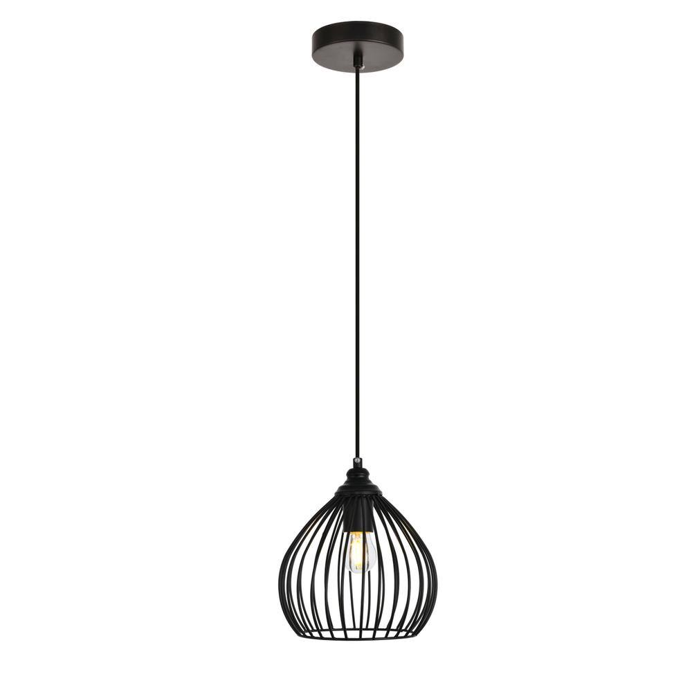 Angle. Living District - Sayer Collection Pendant D7.9 H8.9 Lt:1 Black Finish - Black.