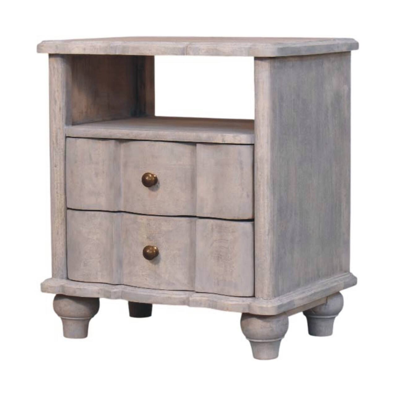 Left. Artisan Furniture - Artisan Furniture Solid Wood Lucia Bedside - Grey.