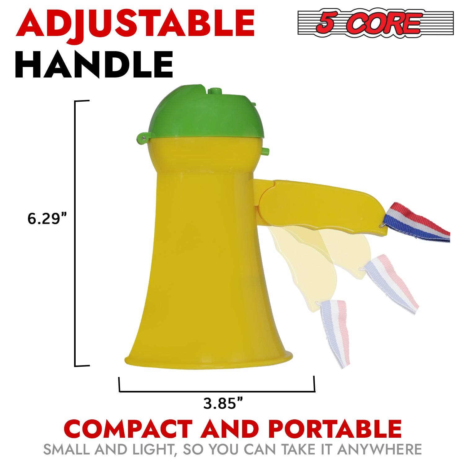 ADJUSTABLE HANDLE  
5 CORE  

6.29"  
3.85"  

COMPACT AND PORTABLE  
SMALL AND LIGHT, SO YOU CAN TAKE IT ANYWHERE