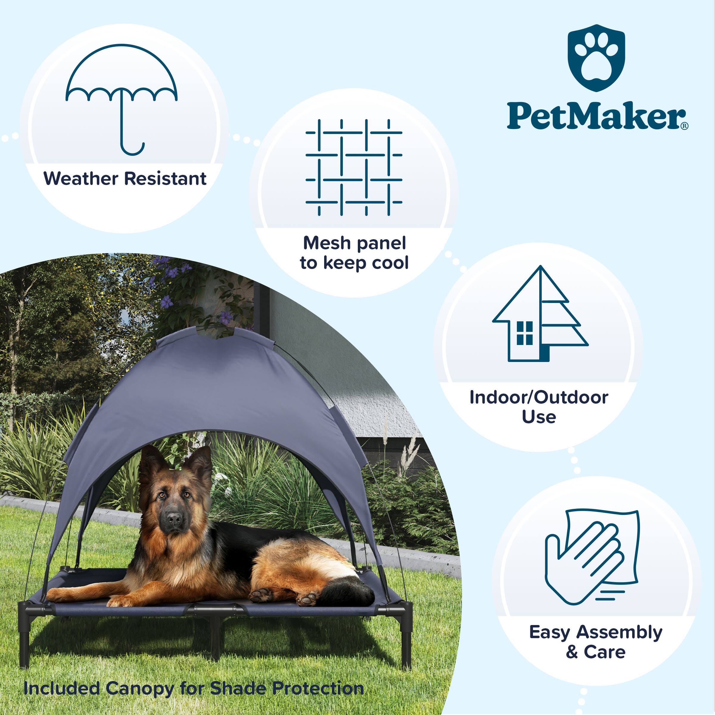 PetMaker Weather Resistant Mesh Panel to Keep Cool Indoor/Outdoor Use Easy Assembly & Care Included Canopy for Shade Protection
