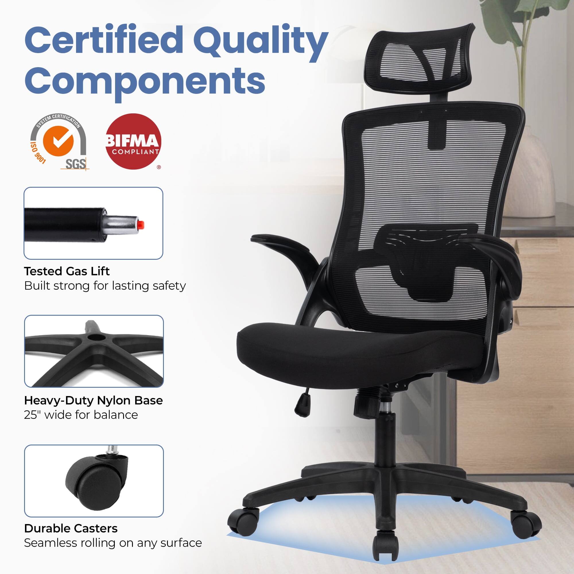 Certified Quality Components

- Tested Gas Lift
  - Built strong for lasting safety

- Heavy-Duty Nylon Base
  - 25" wide for balance

- Durable Casters
  - Seamless rolling on any surface

BIFMA Compliant
ISO 9001
SGS