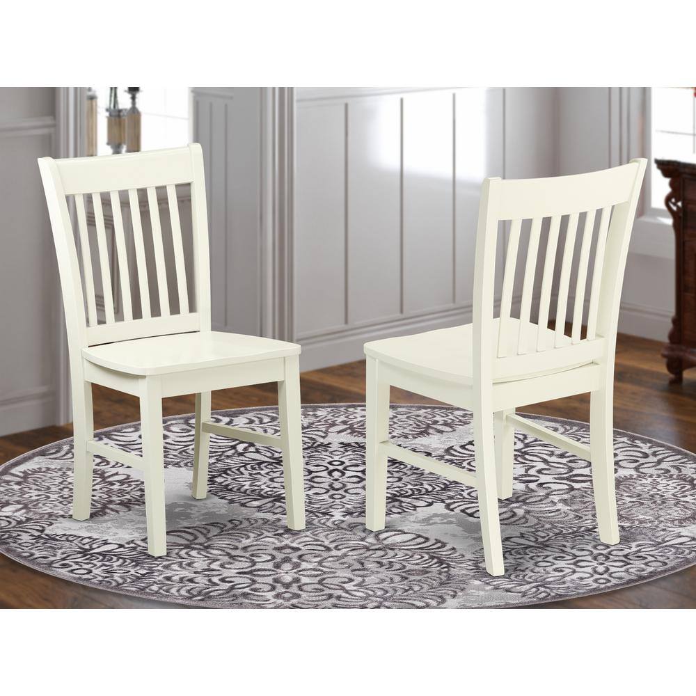 Left. East West Furniture - Dining Chair Linen White - Brown.