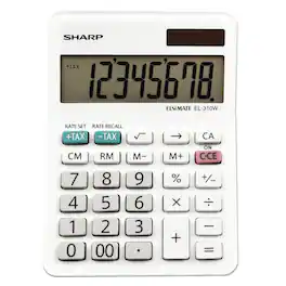 Sharp - EL-310WB 8-Digit LCD Mini Desktop Calculator - Modern white
