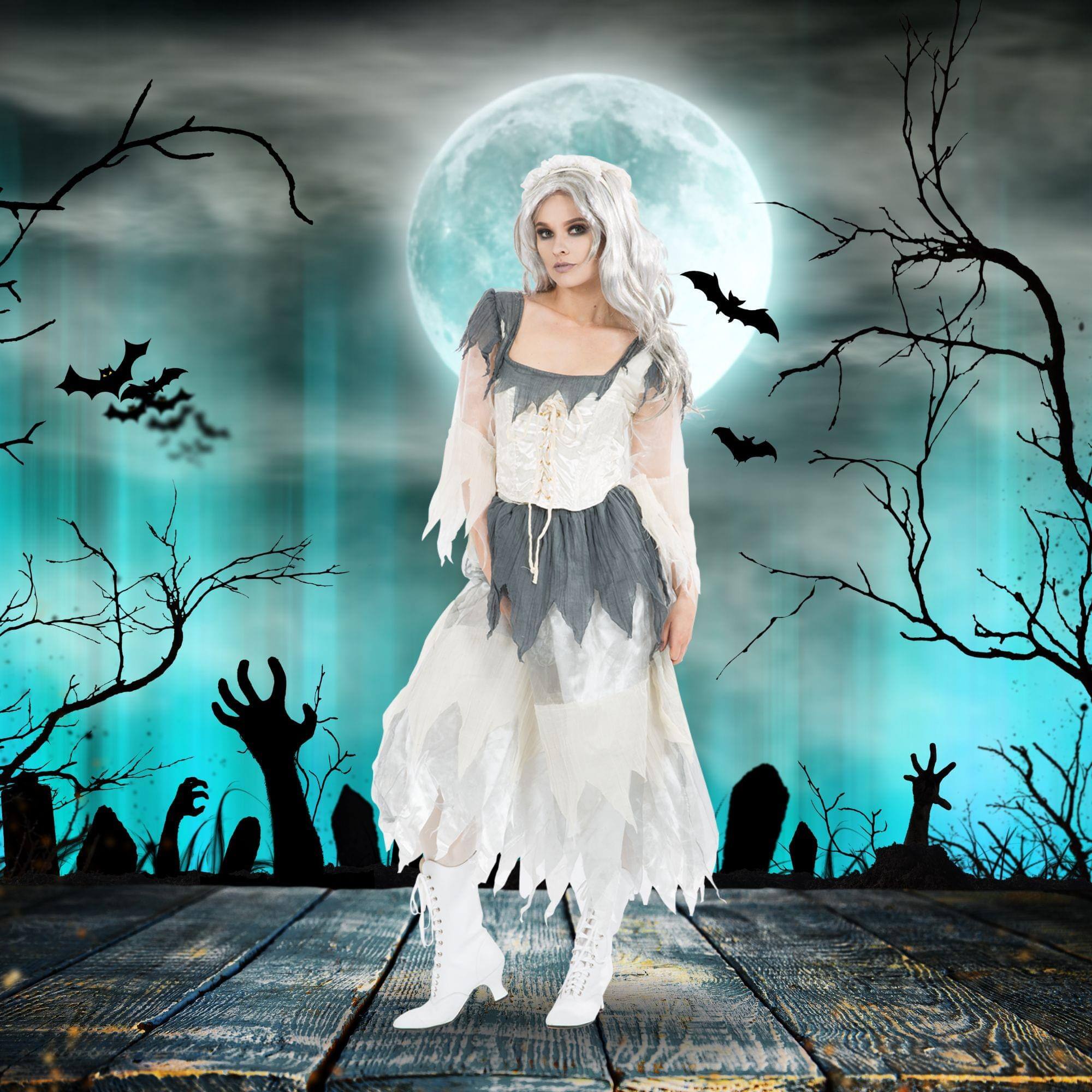 Alt View 3. Orion Costumes - Corpse Bride Adult Costume Medium - White.