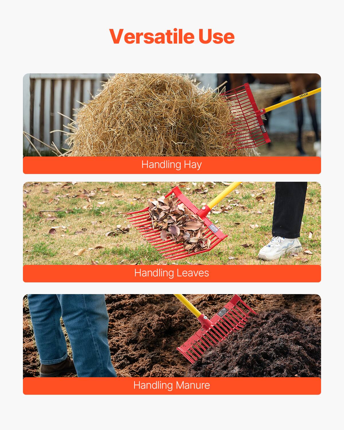 Versatile Use

Handling Hay

Handling Leaves

Handling Manure