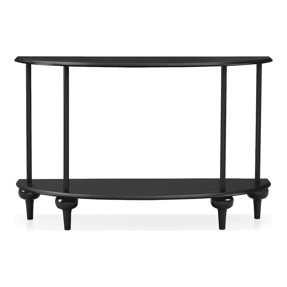 Alt View 1. Furniture of America - Soela Half Moon Composite Console Table with Shelf - Black.
