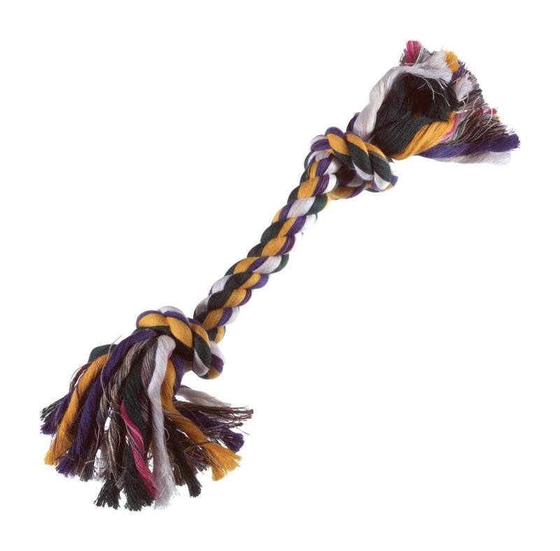Front. BOSS PET - Boss Pet Digger's Multicolored Cotton Rag Bone Rope Dog Tug Toy Small 1 pk - Multicolored.