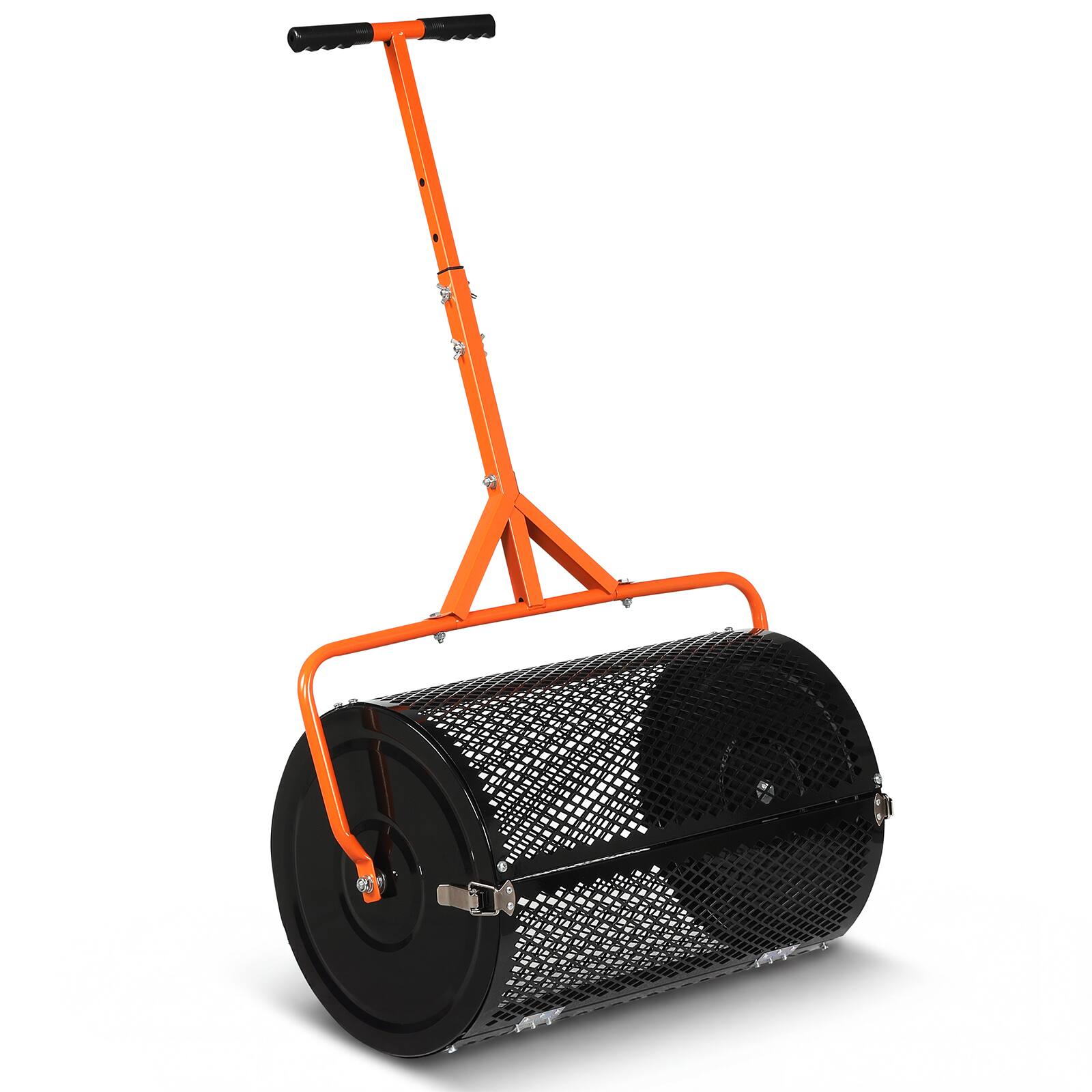 Alt View 9. Gymax - Gymax 24'' Compost Spreader w/ Height-Adjustable T-Shaped Handle for Lawn Garden Orange - Orange.