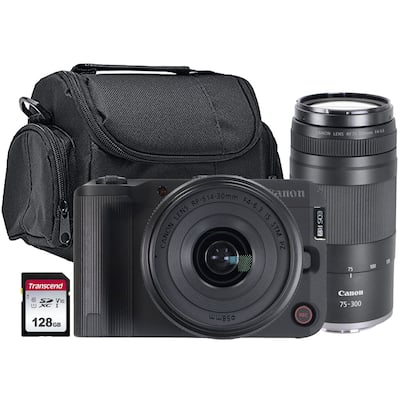 Canon EOS R50 V Camera with RF S 14 30mm IS STM PZ Lens + RF 75 Canon EOS R50 V Camera with RF S 14 30mm IS STM PZ Lens + RF 75