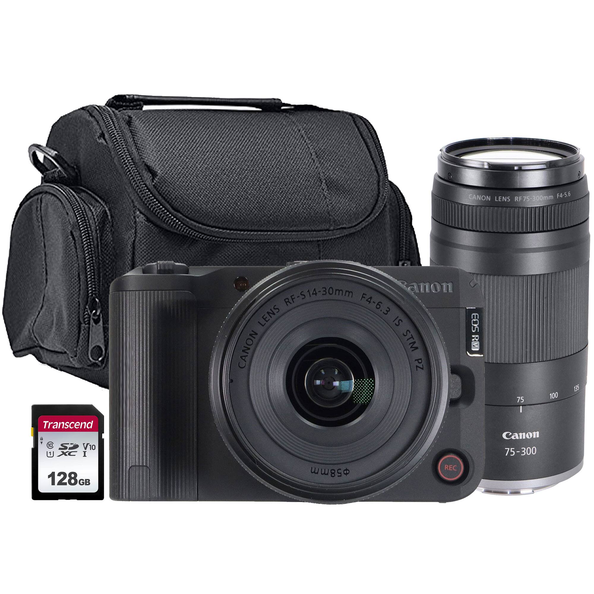 CANON LENS RF 75-300mm F4-5.6  
CANON LENS RF-S14-30mm F4-6.3 IS STM  
Transcend 64GB V10  
128GB  
CANON EOS R5  
CANON 75-300
