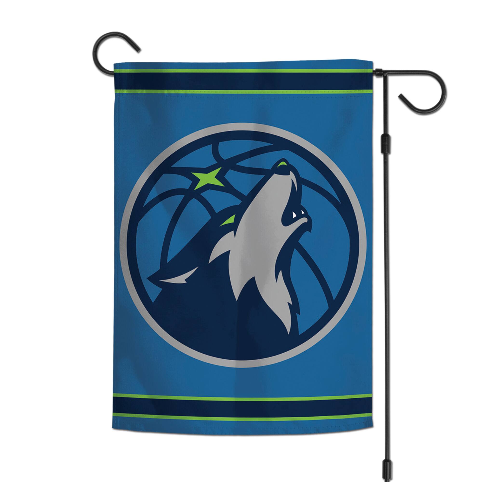 Alt View 1. WinCraft - Minnesota Timberwolves 12" x 18" Double-Sided Logo Garden Flag - Multicolor.