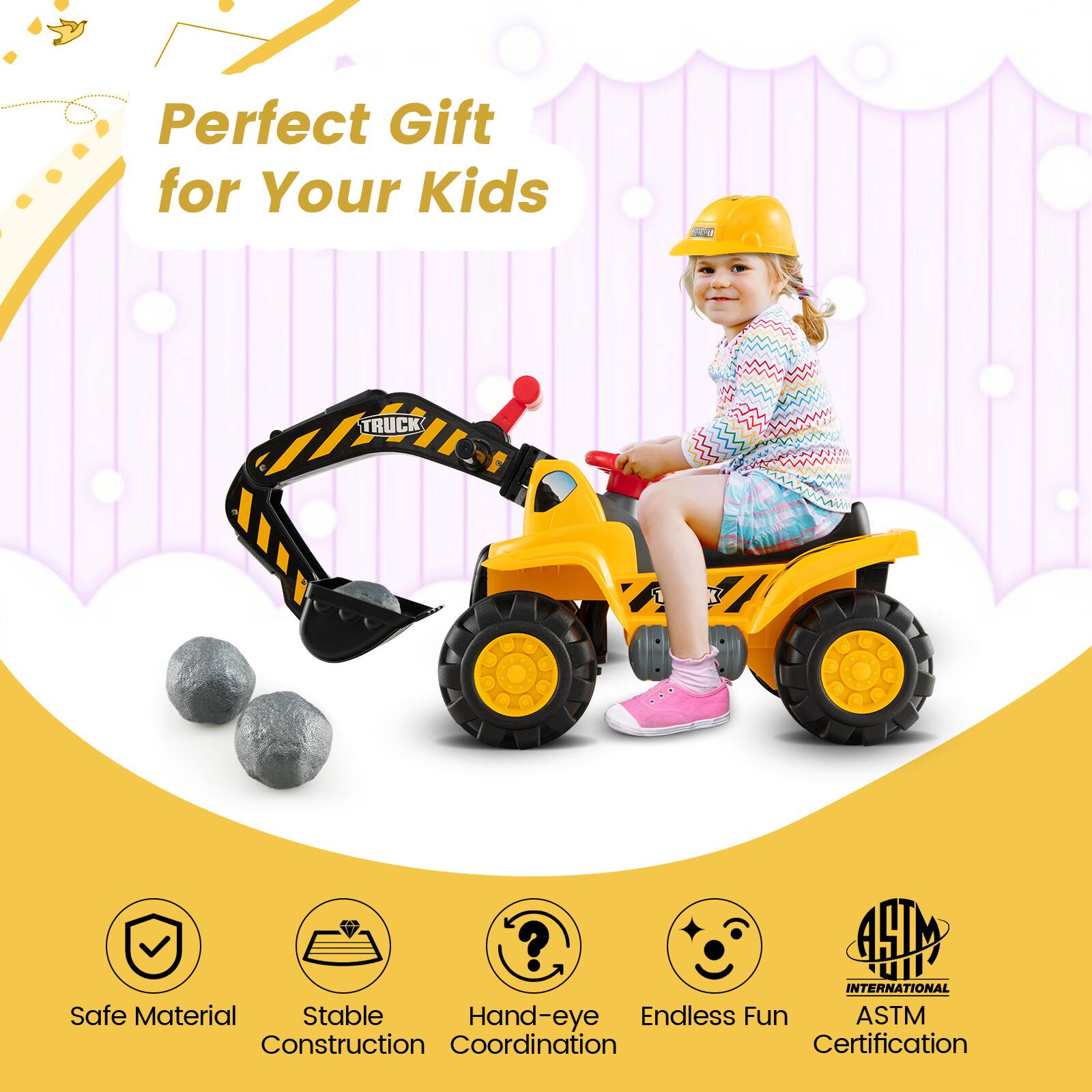Perfect Gift for Your Kids

- Safe Material
- Stable Construction
- Hand-eye Coordination
- Endless Fun
- ASTM International Certification