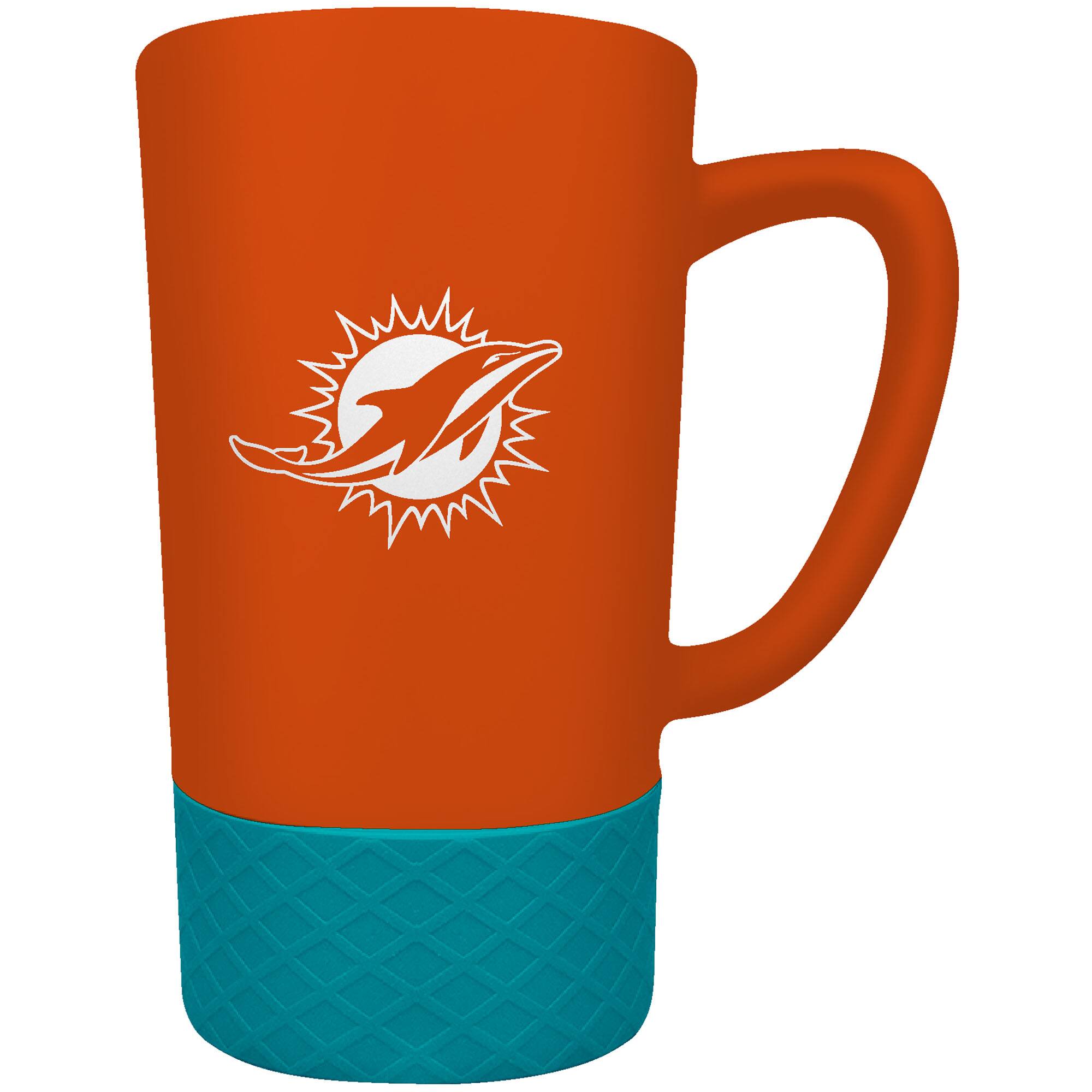 Great American Products - Miami Dolphins Team Logo 16oz. Laser Etched Jump Mug - Multicolor